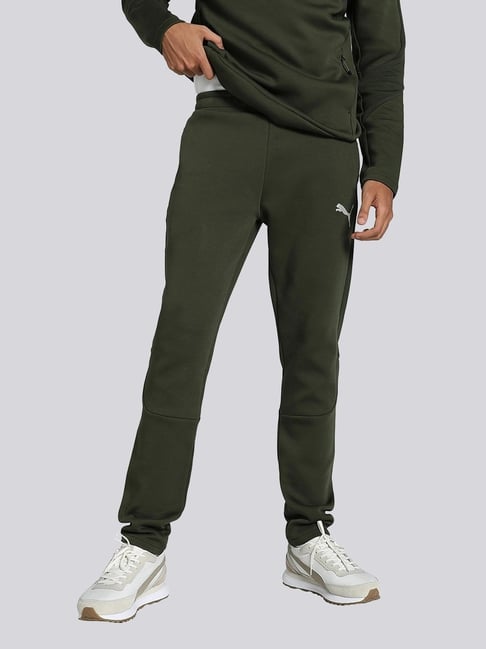 Puma Evostripe Green Cotton Slim Fit Sports Trackpants