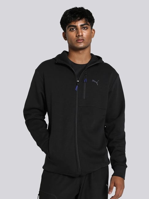 Puma Open Road Black Cotton Regular Fit Sports Jacket