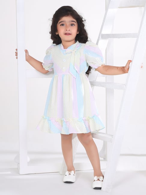 Peppermint Kids Multicolor Striped Dress-image-41