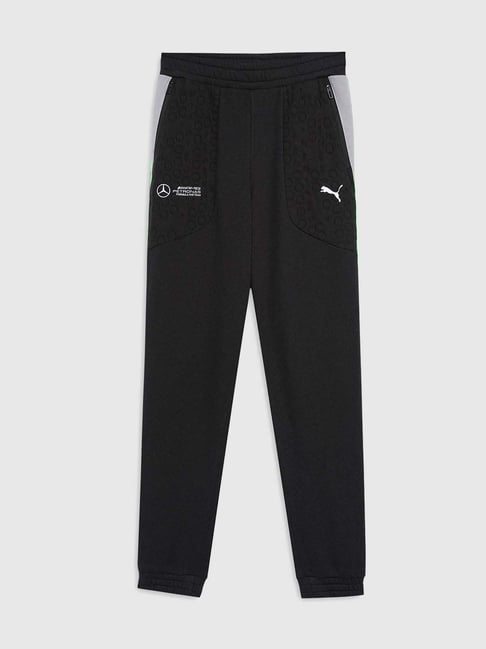 Puma Kids Black Cotton Textured Pattern Jogger