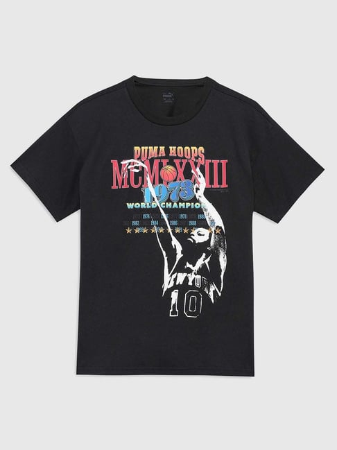 Puma Kids Black Cotton Printed T-Shirt-picture-32