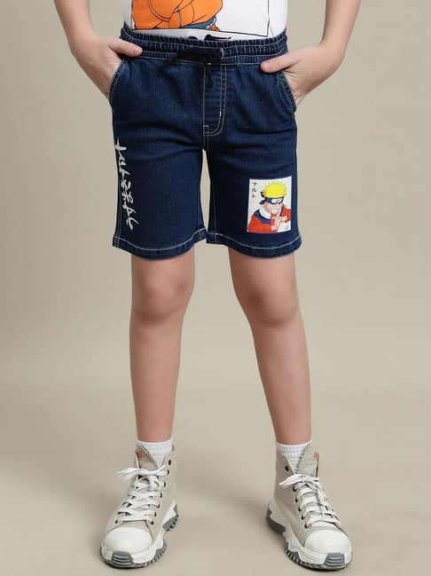 Kidsville Boys Blue Cotton Printed Short-picture-15