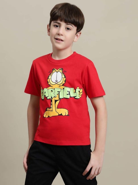 Kidsville Boys Red Cotton Printed T-Shirt-picture-48