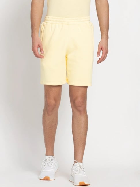 Adidas Originals Yellow Cotton Regular Fit Shorts