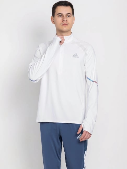 Adidas White Regular Fit Logo Printed Jacket-picture-44