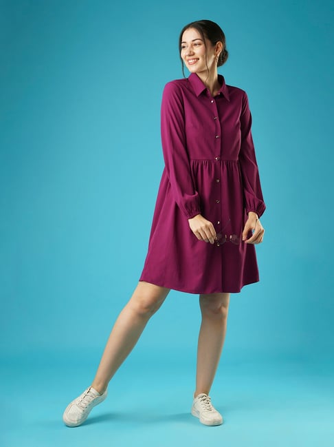 Globus Purple Regular Fit Shirt Dress-picture-19
