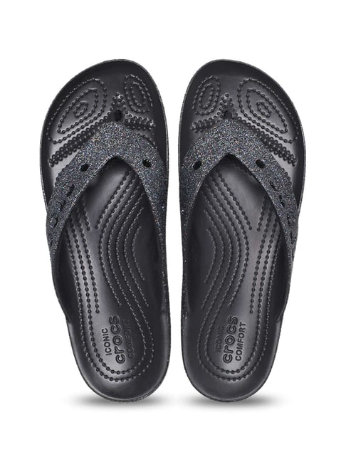 Crocs Women's Baya Black Flip Flops