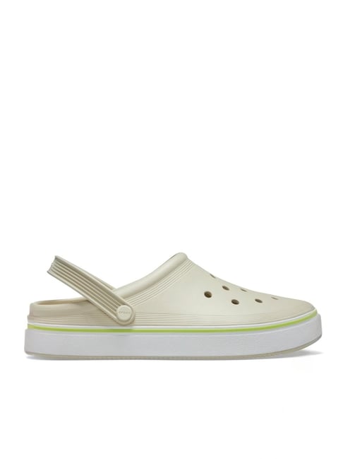 Crocs Men's Off Court Off White Back Strap Clogs