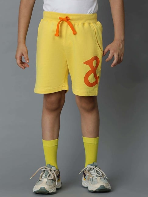 Tales & Stories Kids Yellow Cotton Printed Bermuda-picture-25