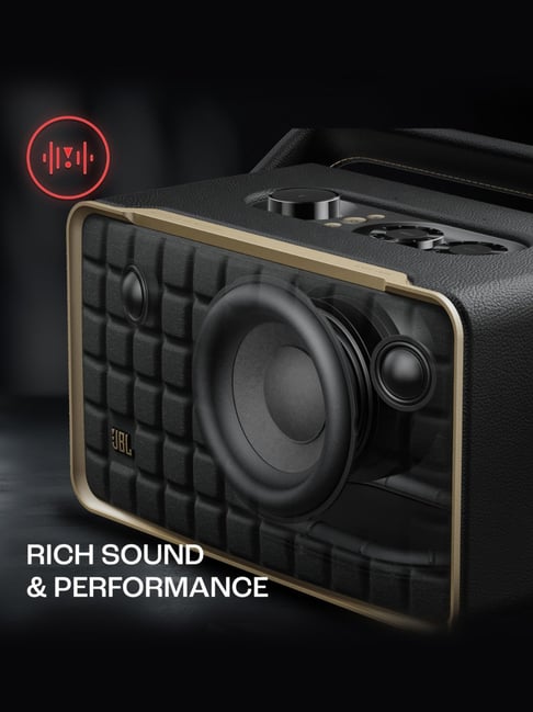 JBL Authentics 300, Portable Smart Home Wifi Speaker with Upto 8Hrs  Playtime Retro Design (Black)