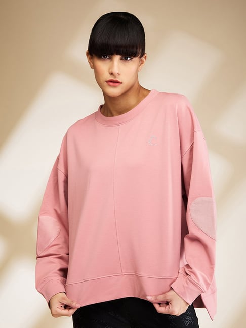 Being Human Pink Relaxed Fit Oversized Sweatshirt-picture-30