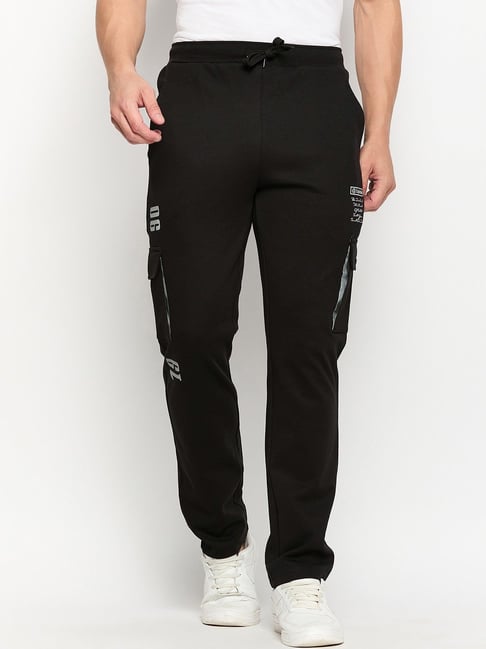 Duke Black Relaxed Fit Trackpants
