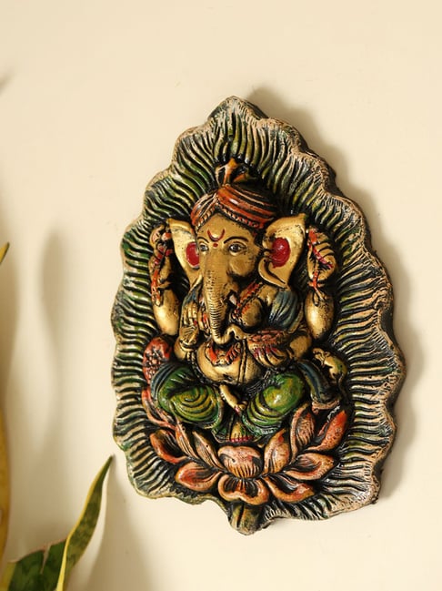 Buy Unravel India Blessing Ganesha Multicolor Wooden procession