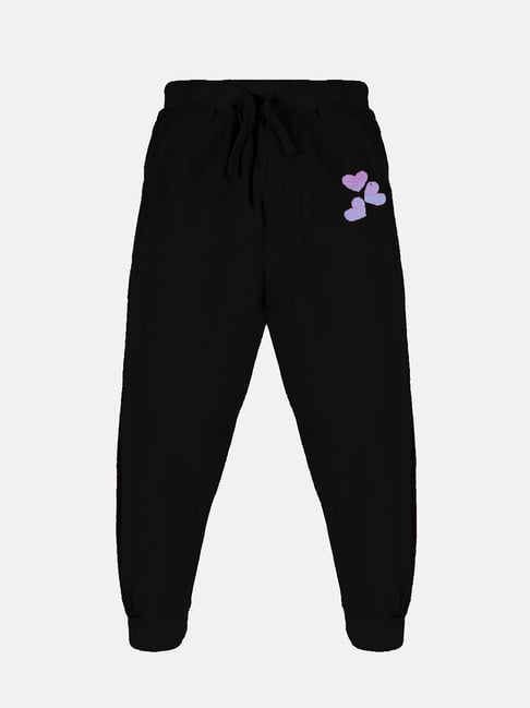 Kiddopanti Girls Black Solid Trackpants-picture-24