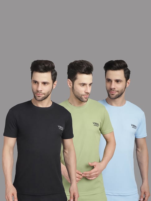 Vimal Jonney Multicolor Regular Fit Sports T-Shirt - Pack of 3