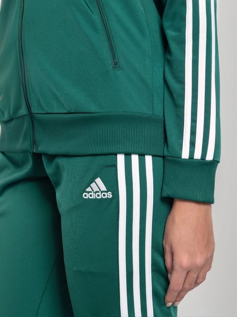 Buy Adidas Green Striped Sports Jackets Track Pants Set for Women Online Tata CLiQ