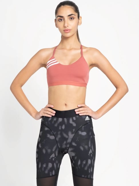 ADIDAS Peach Printed Sports Bra
