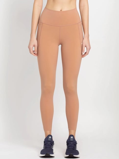 ADIDAS Brown Plain Sports Tights-picture-27