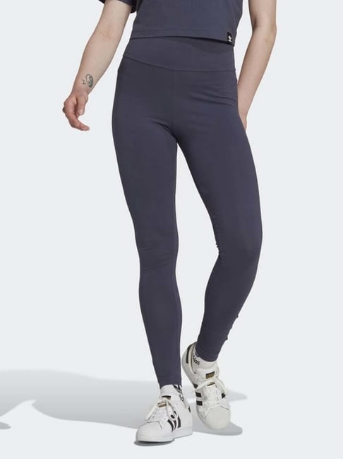 Buy Adidas Originals Blue Cotton Plain Sports Tights for Women