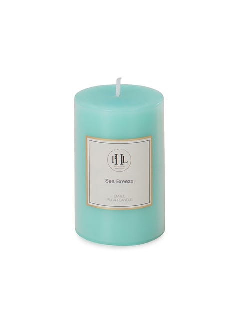 Buy Pure Home and Living Blue Wax Sea Breeze Pillar Candle at Best