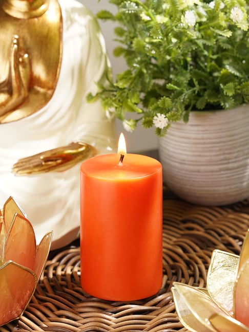 Pure Home and Living Orange Playful Berries Pillar Candle