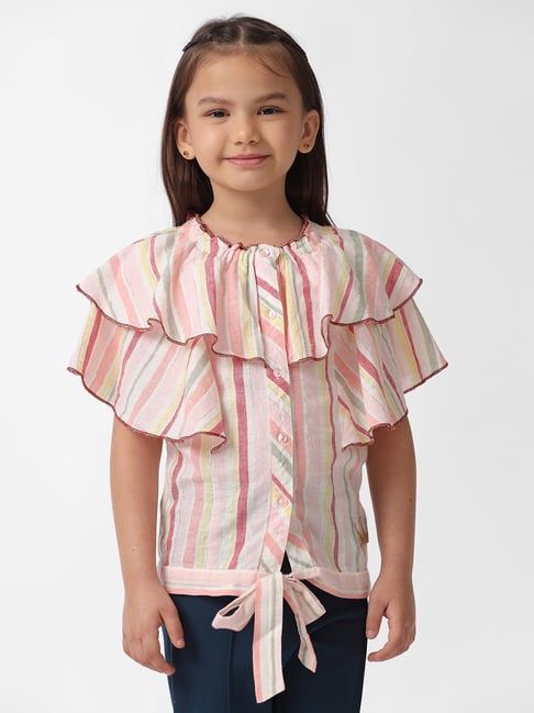 Kate & Oscar Girls Multicolor Striped Top