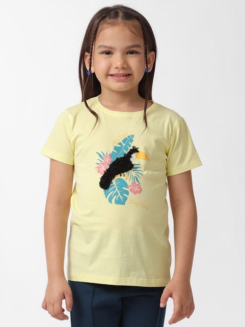 Kate & Oscar Girls Yellow Printed T-Shirt-picture-47