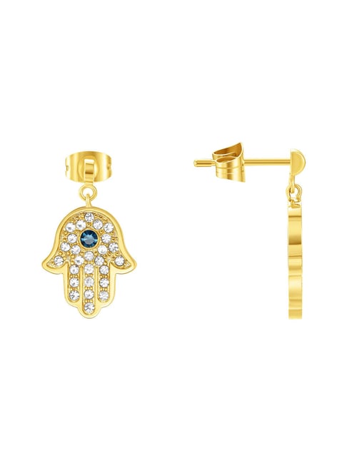 Police Vision Stainless Steel Women's Gold Earrings- PEJLE0003901