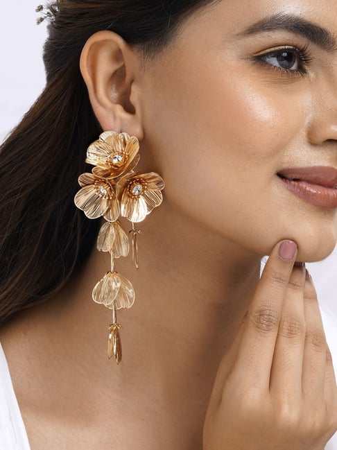 Joker & Witch Primula Gold Earrings for Women-picture-16