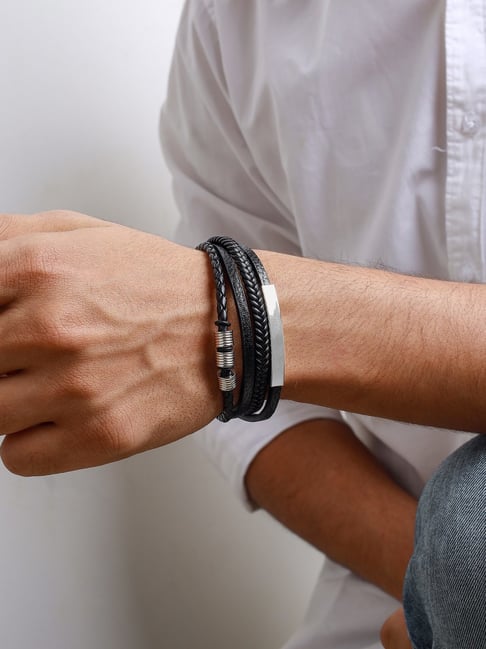 Joker & Witch Theseus Black And Silver Bracelet for Men