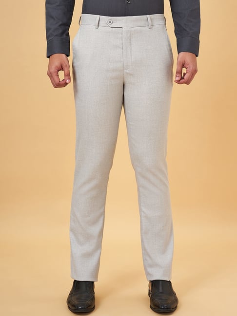 Peregrine By Pantaloons Moonless Night Regular Fit Texture Trousers-picture-33