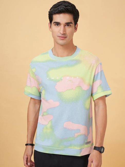 Street 808 By Pantaloons Celestial Blue Cotton Comfort Fit Printed T-Shirt-picture-22