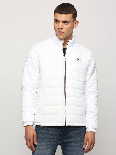 Pants White Puffer Mens Men Quilted Regular Fit Puffer Jacket