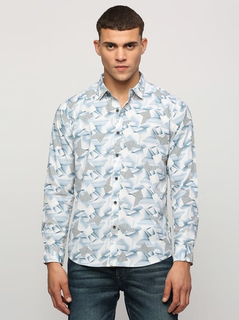 Pepe Jeans White Regular Fit Printed Cotton Shirt-picture-31