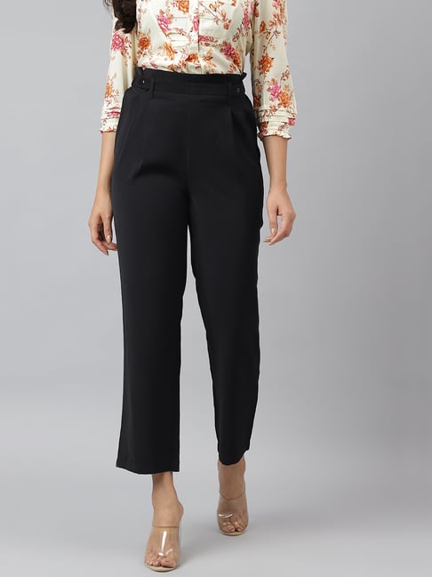 Latin Quarters Black Regular Fit High Rise Trousers-picture-29