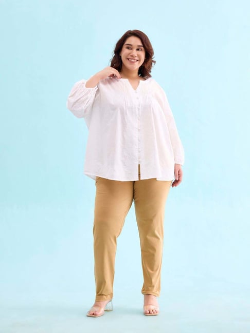 Go Colors! Beige Plain Pants