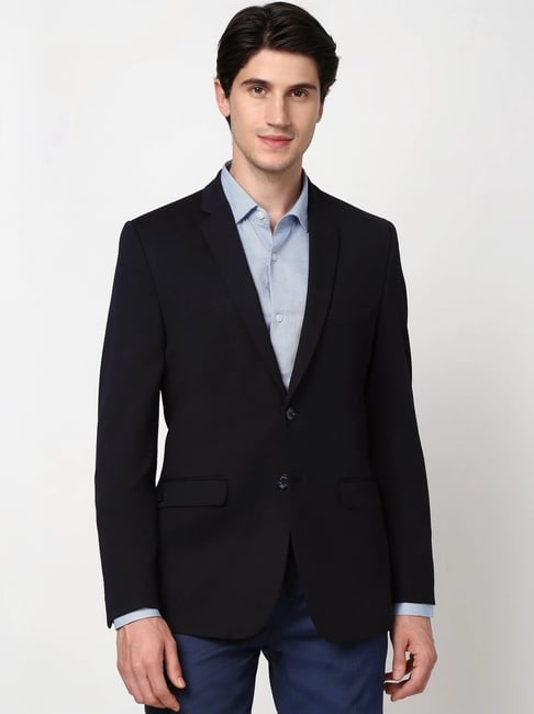 Peter England Elite Black Slim Fit Blazer-picture-13