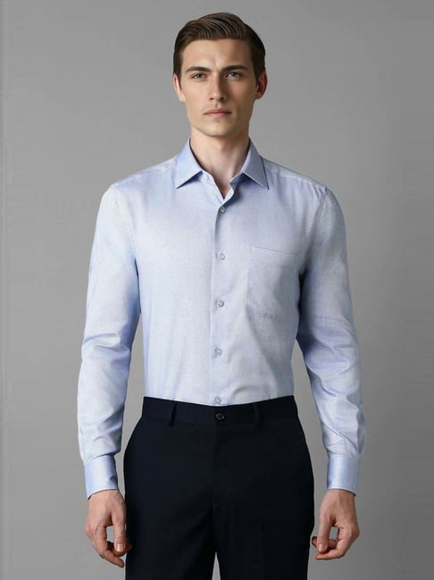 Louis Philippe Blue Cotton Regular Fit Printed Shirt-picture-47