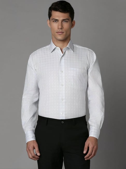 Luxure By Louis Philippe Grey Cotton Regular Fit Checks Shirt-picture-16