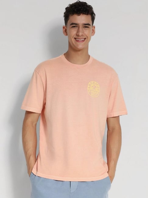american eagle outfitters American Eagle Peach Cotton Regular Fit T-Shirt-picture-19