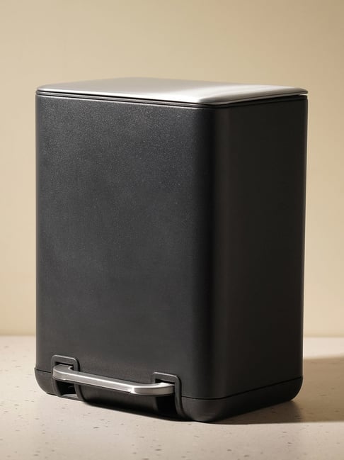 Pure Home and Living Black Stainless Steel Bins