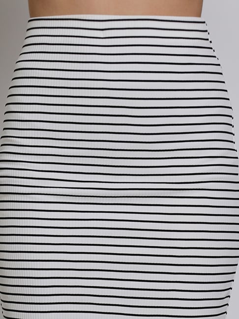 Mini Skirt Black And White Pencil Skirt Sera White Black Striped Skirt