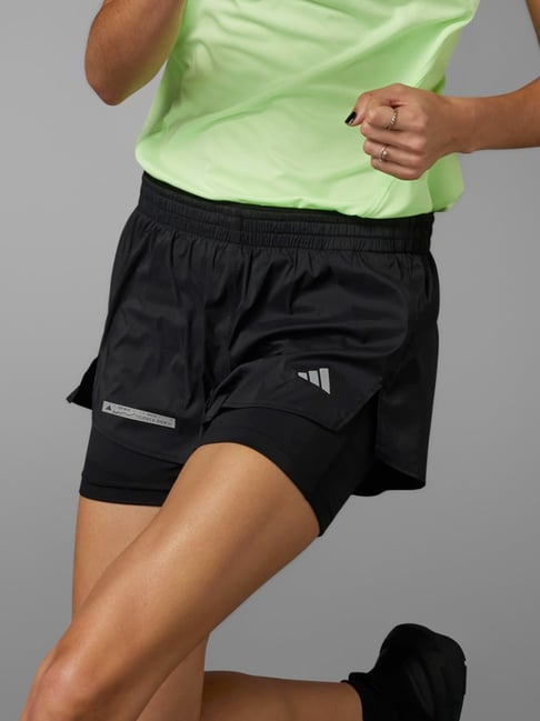 adidas Black Logo Print Sports Shorts