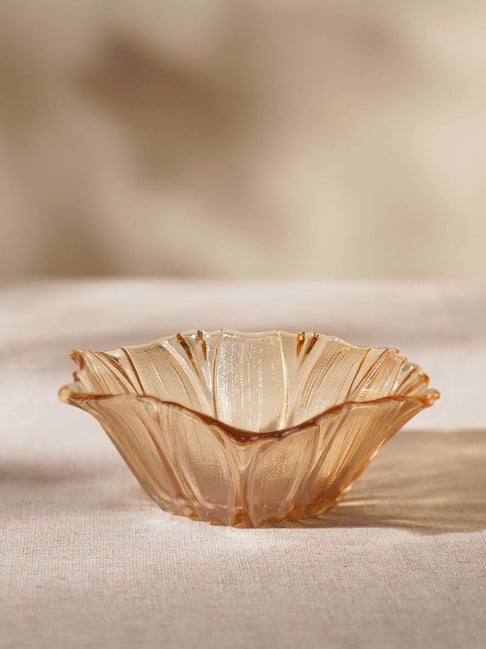 Pure Home and Living Brown Glass Floral Design Bowl (0.15 L)-picture-23