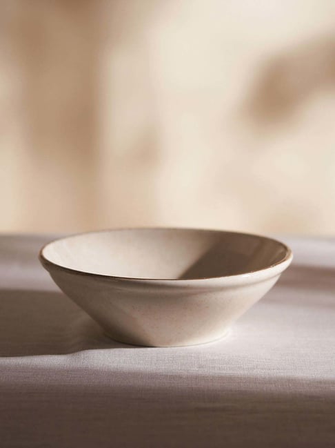 Pure Home and Living Beige Porcelain Large Serving Bowl L)
