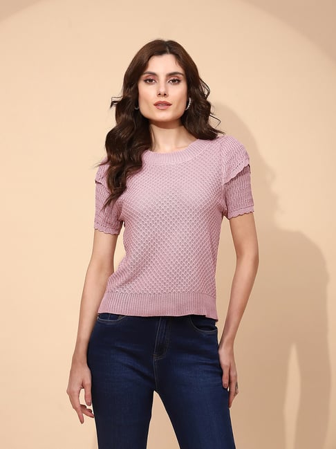 Global Republic Pink Self Design Top