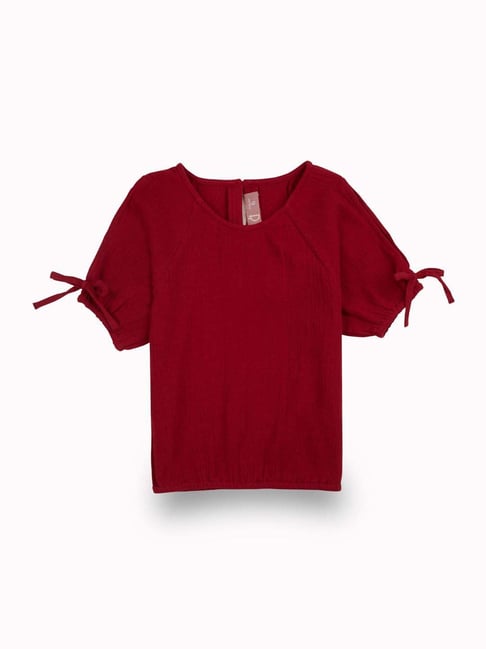 Gini & Jony Kids Maroon Regular Fit Top-picture-18