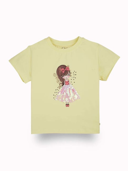 Gini & Jony Kids Yellow Applique Top