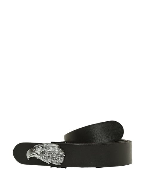 Art N Vintage Black Leather Waist Belt For Men-picture-26