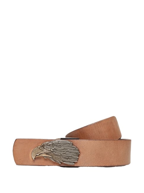 Art N Vintage Beige Leather Waist Belt For Men